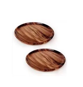 Plat rond en bois d'acacia de haute qualité, écologique, nordique, peint à la main, adapté aux aliments, pour servir les fruits, pour hôtel, restaurant - Product Image 1