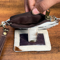 Porte-monnaie en cuir de vachette à poils, style occidental, élégant, multi-usages, avec porte-cartes ATM – Grande Vente
