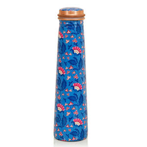Botella de Agua Metálica Ecológica de Diseño Clásico Azul con Tapa de Cobre, Portátil para Viajes - Product Image 4