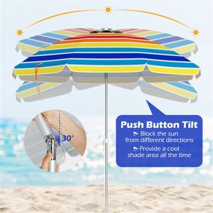 Ombrellone da Spiaggia da 6,5 Piedi con Design Multicolore - Product Image 5