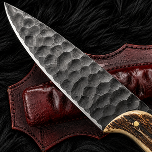 Cuchillo de Caza de Acero al Carbono Hecho a Mano con Funda de Cuero, Hoja Fija, para Supervivencia al Aire Libre, Camping, Bushcraft, Mango de Cuerno, OEM, ODM - Product Image 4