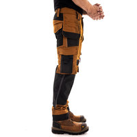 Pantalon de travail pour homme, marron avec genouillères noires, résistant à l'abrasion, en coton, type uniforme, pantalon de sécurité
