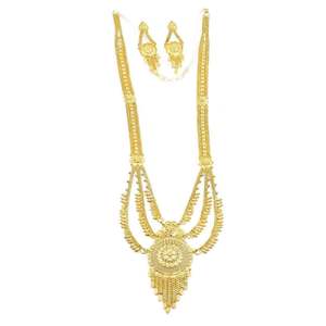 Juego de Collares Rani Haar de Oro Micro de 14K, 18K, 24K al por Mayor, Diseño Floral, Joyería India para Bodas, Conjunto de Joyería de Latón Dorado de Moda - Product Image 2