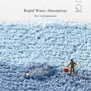 Tapis de toilette absorbant antidérapant en polyester durable, motif vague moderne minimaliste tufté et floqué, personnalisé pour la maison et la salle de bain - Product Image 4