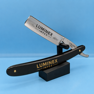 Navaja de Afeitar Recta Vintage Luminex Impex con Mango de Concha de Abulón y Acero al Carbono, Lista para Usar en Barberías y Salones - Product Image 4