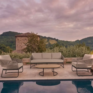 Chaise de jardin moderne, durable et confortable en acier inoxydable, résistante aux intempéries, mobilier de jardin, chaise longue de patio pour 5 personnes - Product Image 1