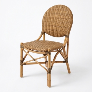 New Modern Minimalist Bistro Dining Chair Natural Brown Rattan Side Chair French Cafe Restaurant Seating Patio Outdoor Furniture - Product Image 1