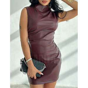 ชุดเดรสหนังแท้สำหรับผู้หญิงขายดีที่สุด เนื้อผ้านุ่ม เหมาะสำหรับใส่ทำงานในออฟฟิศ โอกาสทางการ และงานกลางคืน - Product Image 5