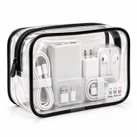 Organisateur de toilette transparent en PVC personnalisé avec fermeture éclair pour l'aéroport, le stade, la sécurité, sac cosmétique imperméable
