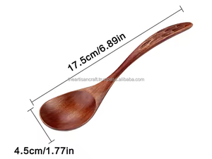 Cucharas de madera de buena calidad, mezcla de madera, cucharas de madera natural para sopa, café, ensalada - Product Image 3