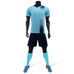 Men's Lime Blue Soccer Jersey Set Short Sleeve V-Neck Sublimation Print Moisture Wicking Breathable Plus Size Polyester Regular - Product Image 2