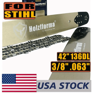 Catena professionale da 42 pollici 3/8 .063 136DL con barra solida e dente pieno per Stihl MS440 MS441 MS460 MS461 MS660 MS661 MS650 - Disponibilità immediata negli USA - Product Image 1