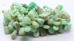Natural Chrysoprase Smooth Pear Shape Briolette Long Pear Chrysoprase <b>Beads</b> 8 Inch Smooth Chrysoprase Faceted <b>Beads</b> For Jewelry - Product Image 4