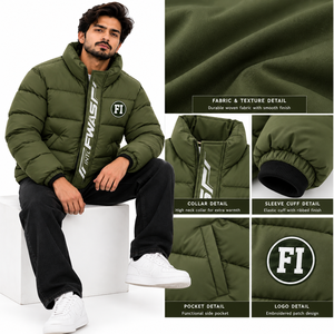Veste matelassée épaisse pour homme, col montant, coupe-vent, fermeture éclair intégrale, isolée, avec logo personnalisé, vêtements d'hiver USA - Product Image 5