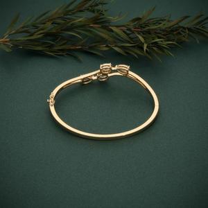 IGI Certified Lab Grown Diamond Round Brilliant Cut Solitaire Engagement <b>Bracelet</b> For Women 14kt Yellow Gold Ethnic Style - Product Image 5