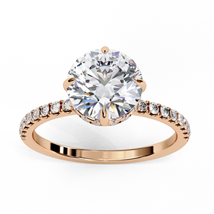 Bague de fiançailles classique en or 10k 14k 18k avec diamant rond de 2,5 carats cultivé en laboratoire, rapport IGI, diamant VS DEF pour anniversaire, mariage - Product Image 2