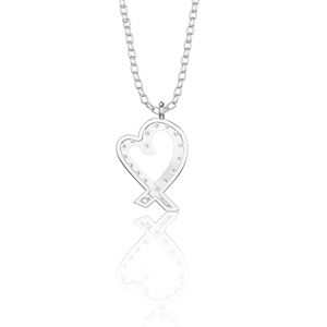 Colgante de Plata con Moissanita en Forma de Corazón, Corte Redondo, Elegante y Encantador para Mujer - Product Image 5