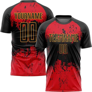 เสื้อฟุตบอลสั่งทำพิเศษ 100% โพลีเอสเตอร์ แบบซับลิเมชั่น พร้อมโลโก้พิมพ์ สำหรับผู้ใหญ่ รับผลิตแบบ OEM - Product Image 6