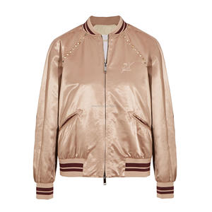 Bomber de baseball en satin de soie pour femmes, style hiver décontracté et personnalisé, vestes universitaires, veste bombardier en satin pour femmes pour les collèges et les écoles - Product Image 4