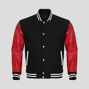 Veste de baseball en cuir slim fit pour hommes, vente en gros - Product Image 2