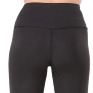 Pantalon évasé noir taille haute pour femme, coupe ajustée, extensible, style yoga, jambe large, décontracté, coupe bootcut - Product Image 4