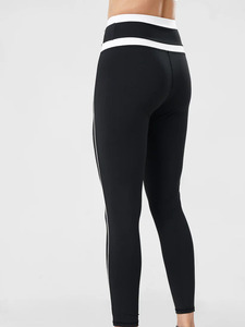 Leggings de sport pour femme à bordure contrastante, taille haute, coupe ajustée, pour yoga, fitness et entraînement en salle de sport - Product Image 2