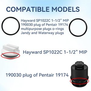 O-Ring di Ricambio Compatibile con Pentair 191474, 190030, Hayward SP1022C, Guarnizioni per Tappi di Scarico Piscina 1-1/2" MIP (12 pezzi) - Product Image 4