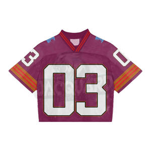 Maillots de football vintage personnalisés avec logo pour team building, coupe courte, imprimé lettres, en mesh, style boxy, pour activités extérieures - Product Image 5