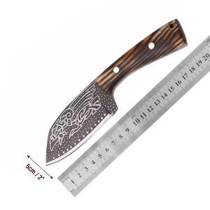 Cuchillo de Hoja Fija Estilo Vikingo Tradicional, Forjado a Mano, Hoja Grabada Estilo Vikingo, Cuchillo de Bolsillo EDC, Elegante Cuchillo de Camping - Product Image 6
