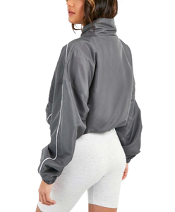 Chaqueta cortavientos impermeable de alta calidad para mujer, de poliéster y nailon, con cremallera, transpirable, ligera, para correr, gimnasio y fitness. - Product Image 2