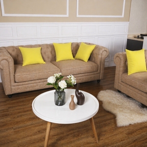 100% Cotton Canvas Eco-Friendly Washable Cushion <b>Cover</b> Bright Yellow Premium Thick <b>Sofa</b> Pillow Case Decorative Home Use - Product Image 5