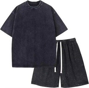 Conjunto de Ropa Deportiva Informal de Verano, Personalizado, Holgado, Transpirable, 100% Algodón, de Manga Corta, Dos Piezas, Camiseta y Pantalones Deportivos - Product Image 5