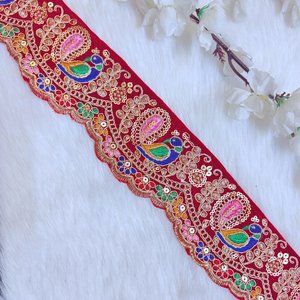Ribete de encaje bordado a mano con cuentas al por mayor, aplique de diseñador para prendas, vestidos de novia y accesorios de moda - Product Image 3