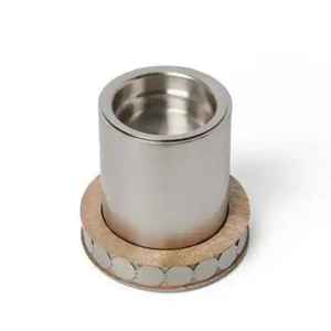 Porte-bougie chauffe-plat en acier inoxydable avec base en bois, support décoratif moderne pour bougies de table, pour la maison, l'hôtel, la décoration de mariage - Product Image 5