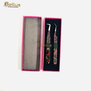 ขายส่ง 45 °   แหนบดึงขนตา ลายเสือ จับถนัดมือ ผลิตจากสแตนเลส OEM ODM พร้อมกล่อง - Product Image 4