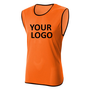 Customizable Blue Mesh Soccer Training Vest for Men's Breathable Quick Dry Eco-Friendly Lightweight O Neck Sleeveless Front Logo - Product Image 4