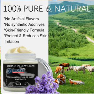 Crema Bálsamo Hidratante Facial 100% Orgánica de Sebo de Res con Vainilla y Lavanda, de Animales Alimentados con Pasto - Product Image 3
