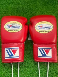 Gants de boxe à lacets rouges de haute qualité, nouveau design, gants de compétition Winning, logo personnalisé, gants à lacets Winning. - Product Image 2
