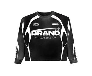 T-shirt en coton personnalisé avec logo 2026, impression sérigraphique, streetwear, double couche, manches longues, ourlet court, coupe ample - Product Image 4