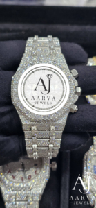 Iced Stainless Steel Hip Hop Mechanical Watch Sapphire Crystal Dial Analog <b>Chronograph</b> Gemstone Case Bracelet for Party Gift - Product Image 3