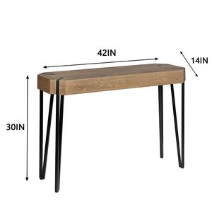 Consolle Contemporanea Europea in Legno Massello con Vano Portaoggetti per Soggiorno Domestico e Uso Interno - Product Image 6