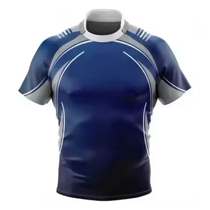 Maillot de rugby personnalisé de qualité supérieure, imprimé par sublimation, 100% polyester, pour hommes et femmes, taille plus, manches courtes, maillot d'équipe - Product Image 4