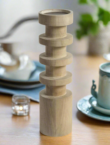 Juego de Portavelas de Madera de Mango Tallados a Mano: Decoración Rústica para el Hogar por B H Brothers - Product Image 6