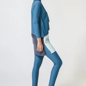 Customize Muslim Swimwear Women Modest Full Coverage Burkini Swimsuit Zippers Front <b>Print</b> 2 Piece Set Quick Dry Stylish <b>Islamic</b> - Product Image 5