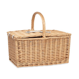 Cestino da Picnic in vimini personalizzato per 4 persone compagno perfetto per le tue avventure all'aria aperta - Product Image 1