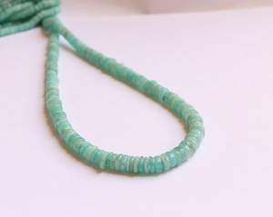 Perles Heishi en Amazonite Naturelle 9-9,5 MM, Perles de Pierre Précieuse Lisses et Polies pour la Fabrication de Bijoux, Fournitures en Gros - Product Image 1