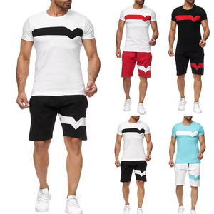 Conjuntos Cortos de Ropa de Verano de Nuevo Estilo para Hombre, Ropa Casual Personalizada de Dos Piezas, Conjunto Deportivo Informal para Gimnasio, Camiseta Personalizada para Chico - Product Image 1