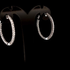 Boucles d'oreilles en or 14 carats plaqué platine et rhodium, diamants blancs de laboratoire taille brillant, couleur E, style tendance, pour femme, usage quotidien, 4 grammes - Product Image 3