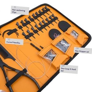 Kit d'outils professionnels pour extensions de cheveux : pinces métalliques, ciseaux, peignes, ensemble d'installation et de retrait pour perruques et extensions à clipser - Product Image 6