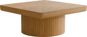 Modern Square <b>Coffee</b> <b>Table</b> Living Room Solid Wood Top Classic Farmhouse Style Wooden Cylindrical Base <b>Coffee</b> <b>Table</b> - Product Image 3